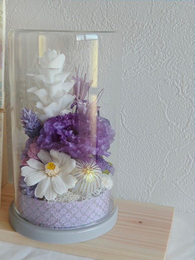 てまり玉とトルコキキョウのお供え花 お盆2025 プリザーブドフラワー 仏花 古希 喜寿祝い 卒寿 誕生 | 4枚目